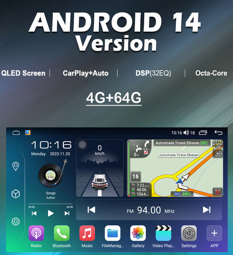 Radio Android Ford Focus 8core Qled Apple Carplay Negro