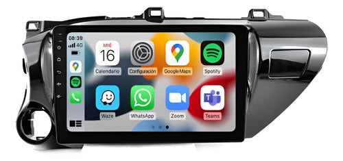 Radio Android Toyota Hilux 2016 4/64gb Apple Carplay Andauto Gris