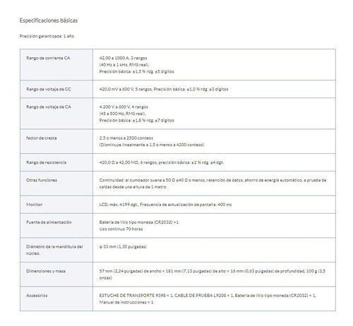 Amperímetro Hioki Cm3289 True Rms 1000 A Ac .  Iva Incluido