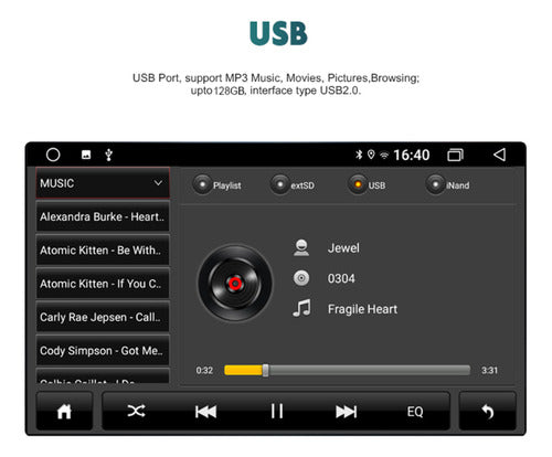 Radio Android Ns Apple Carplay Android Auto 2/32gb Negro