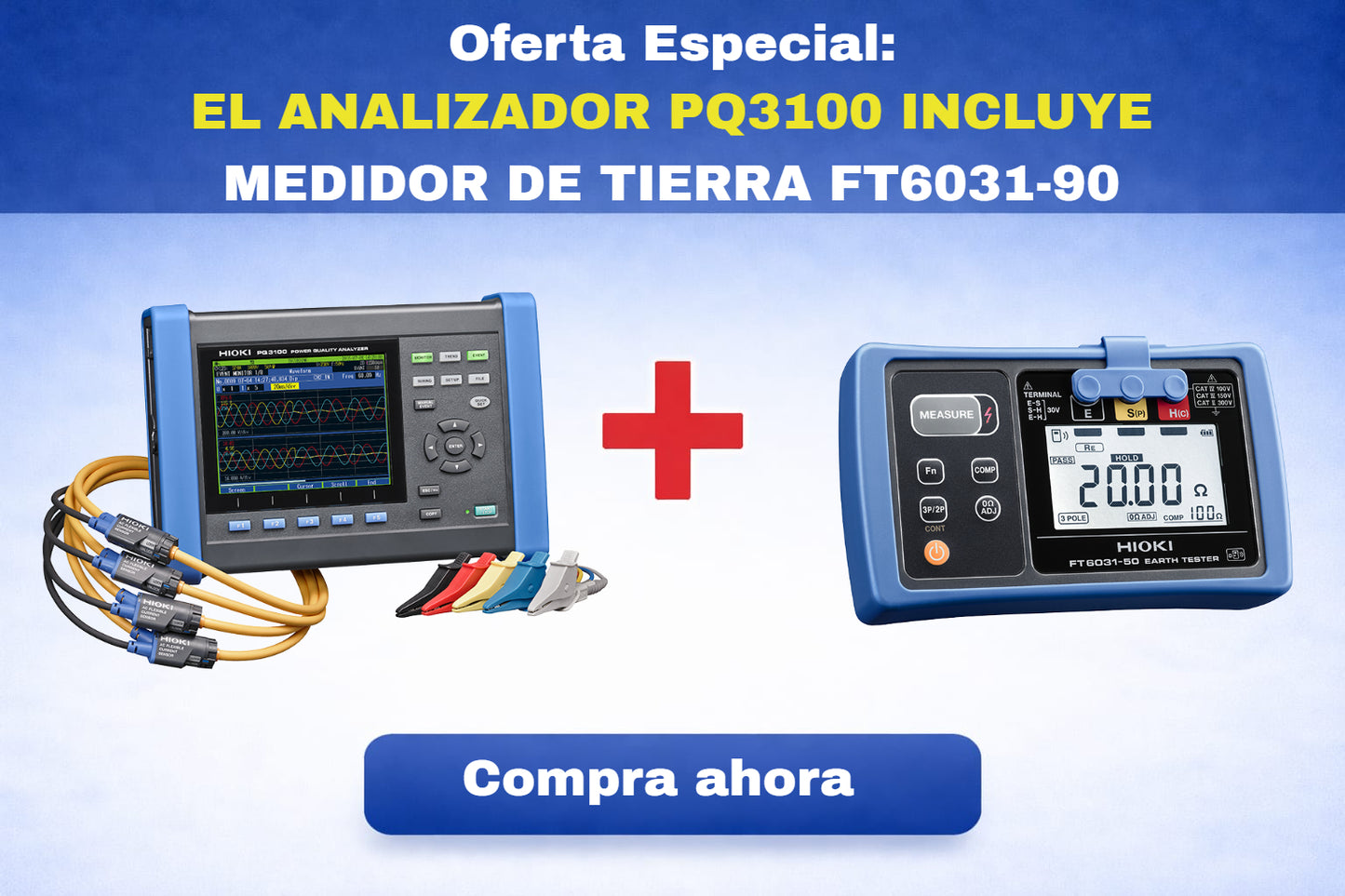 Analizador de calidad de energía Hioki  PQ3100/6000 Kit